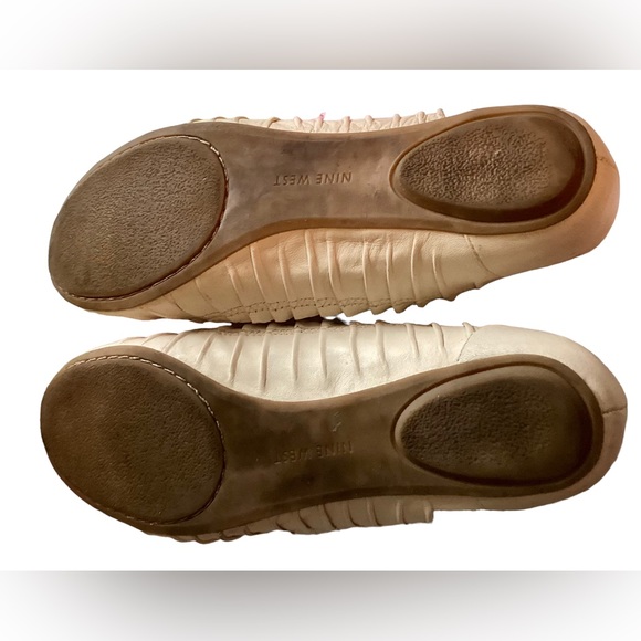 Nine West Leather Flats Beige Mt Dusk Pear Soprettyo Size 8.5 Shoes - Picture 11 of 13